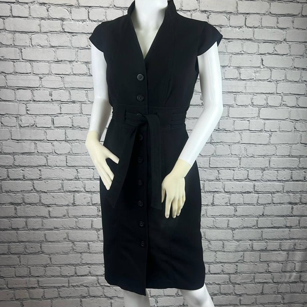 Calvin Klein Shift Dress - Button Up with Wrap Tie - Picture 1 of 6